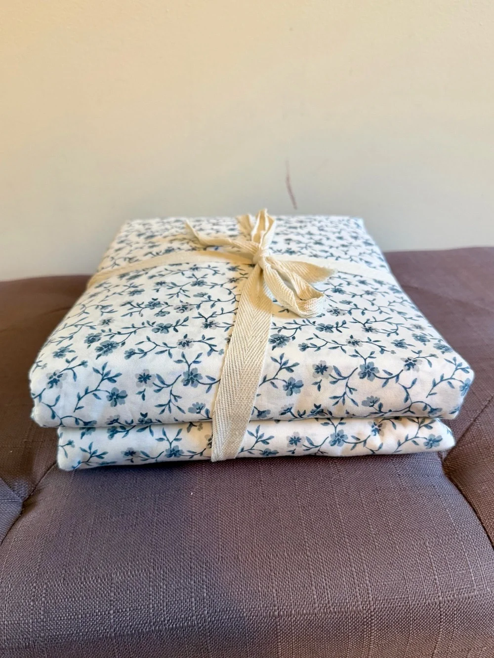 NWT Quince Organic Crisp Percale Floral Duvet Cover and Sham Set!